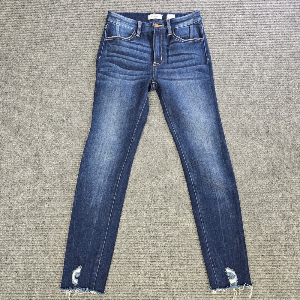 KanCan Signature Jeans Womens 25 Blue High Rise Ankle Skinny Raw Hem